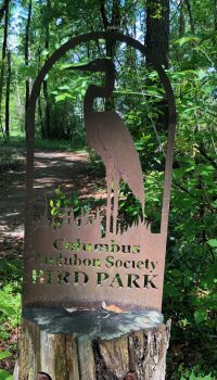 a sign that says Columbus Audubon Society Bird Park