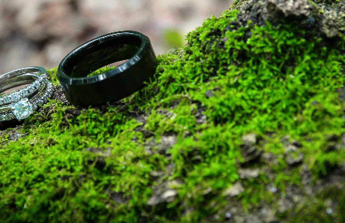 two rings on moss
