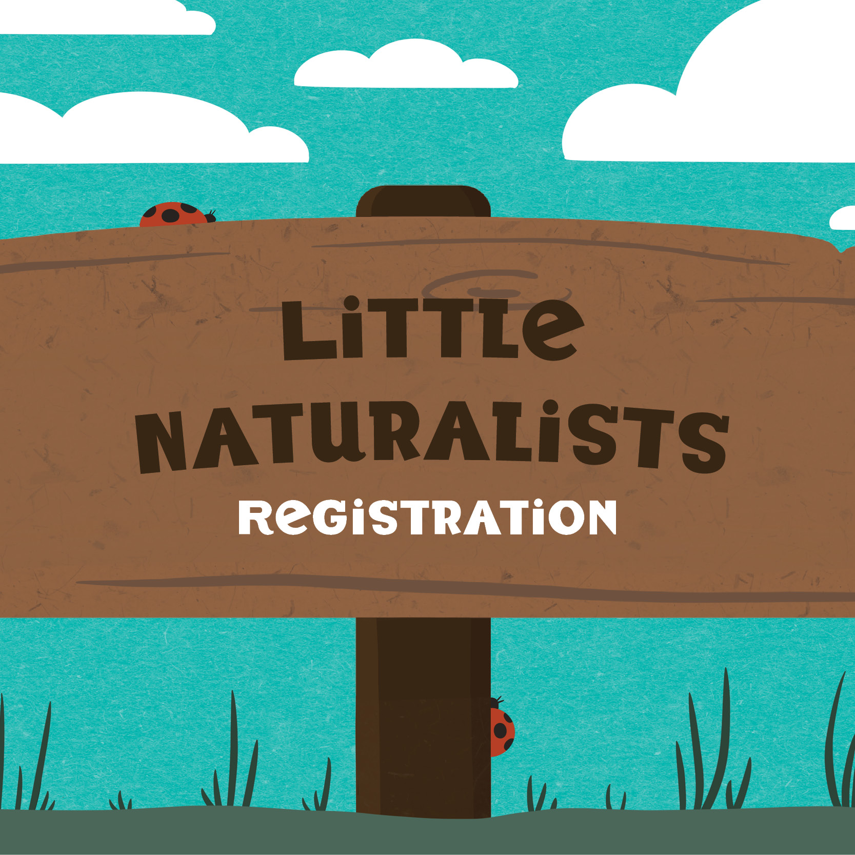 Sign with words Little Naturalists registration