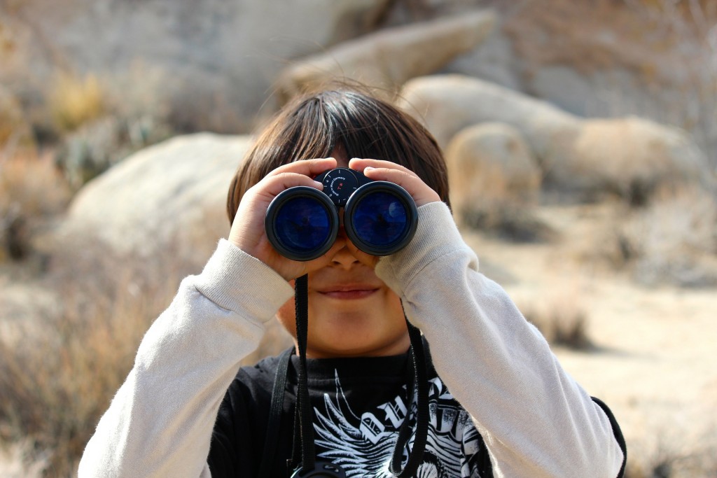 a person using binoculars