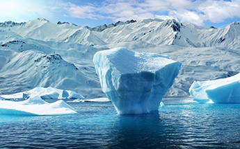 an iceberg in the water