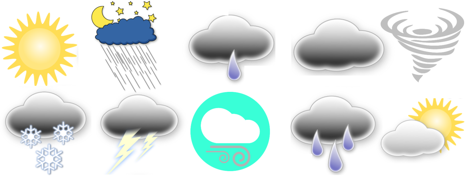 multiple weather icons